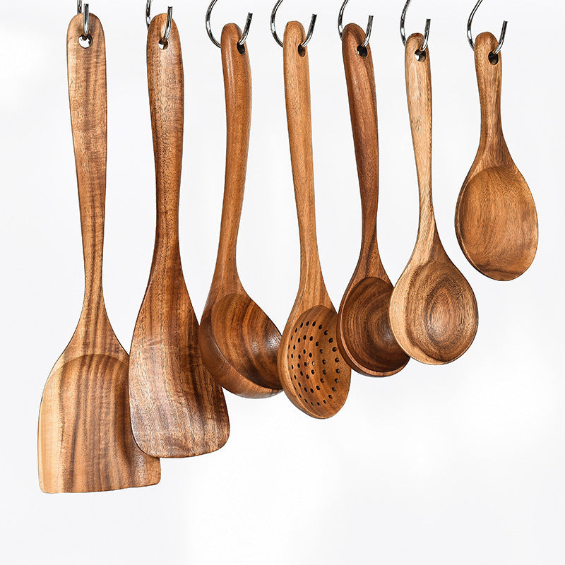 Teak Wood Cooking Utensil Set of 7