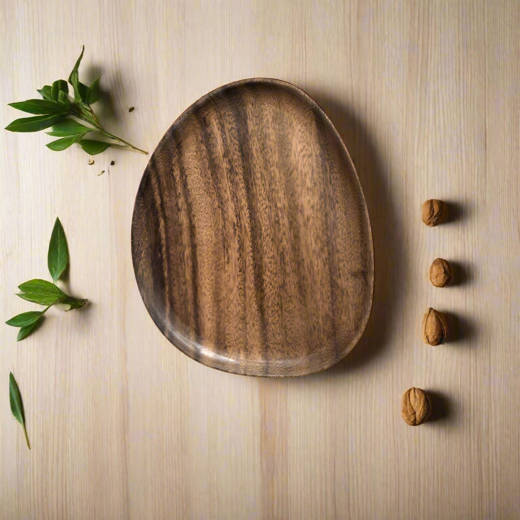 Walnut Wooden Snack & Sushi Plate 