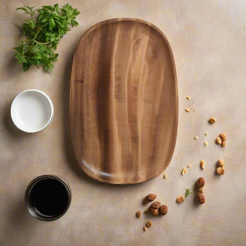 Walnut Wooden Snack & Sushi Plate 