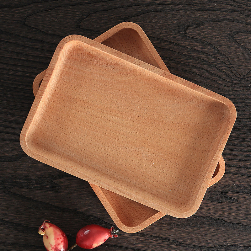 Round & Rectangular Wooden Serving Tray – Breakfast, Dinner, Dessert & Tea Tray