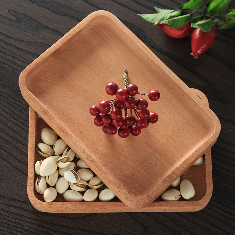 Round & Rectangular Wooden Serving Tray – Breakfast, Dinner, Dessert & Tea Tray
