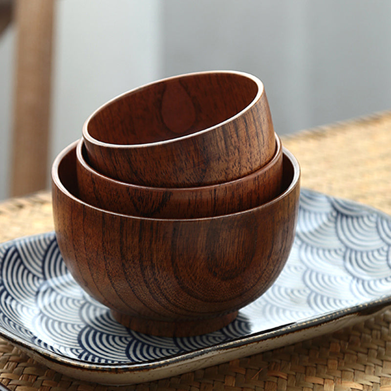 Japanese Wooden Bowl – Rice, Soup & Salad Tableware