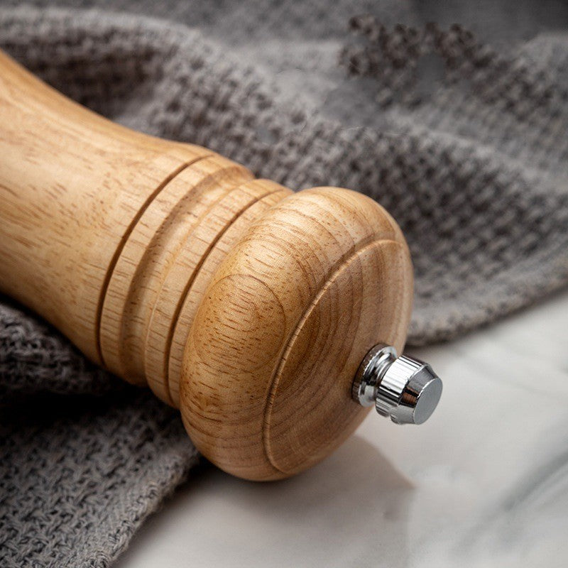 Rubber Wood Manual Pepper Grinder – Handheld Salt & Pepper Mill