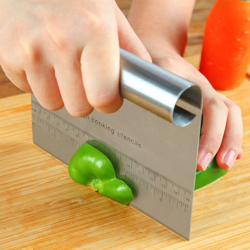 Stainless Steel Dough Scraper with Scale – Pastry, Pizza & Baking Tool
