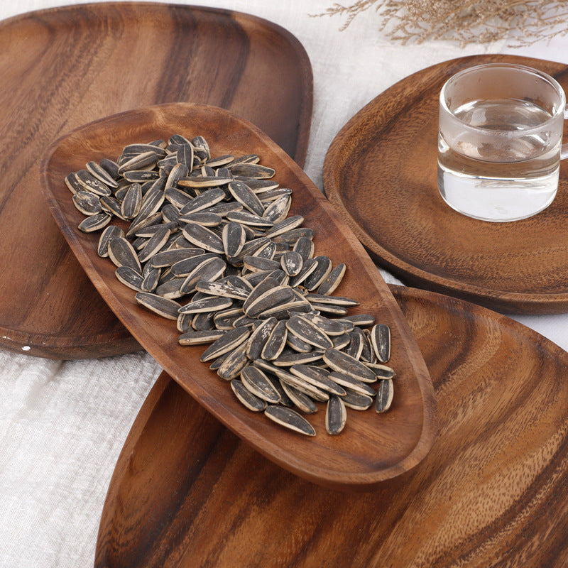 Walnut Wooden Snack & Sushi Plate – Irregular Rectangular Tea & Fruit Serving Tray